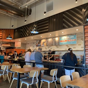 Blaze Pizza - Interior photo taken from a booth. - Salad Near Me - Paso Robles, California Blaze Pizza - Interior photo taken from a booth. - Salad Near Me - Paso Robles, California