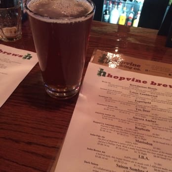 Hopvine Brewing Company - Front row up at the bar - New American Near Me - Aurora, Illinois