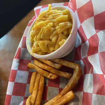 Serious Dogs - Kids Mac n cheese with fries. - Hot Dogs Near Me - Battle Creek, Michigan Serious Dogs - Kids Mac n cheese with fries. - Hot Dogs Near Me - Battle Creek, Michigan