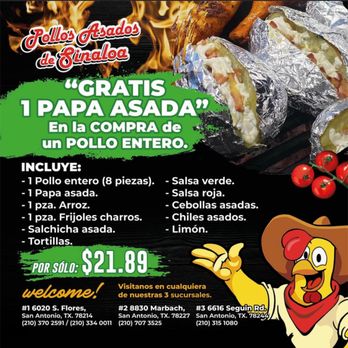 Pollos Asados De Sinaloa - Wednesday Special - Mexican Near Me - San Antonio, Texas Pollos Asados De Sinaloa - Wednesday Special - Mexican Near Me - San Antonio, Texas