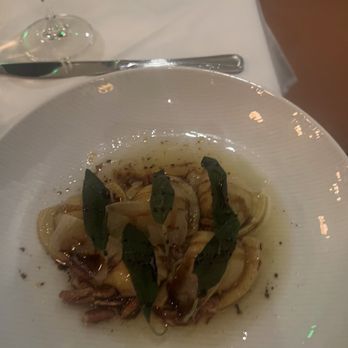 Nanas - Dark picture but delicious oxtail mezzaluna with pecorino, pecans and a brown butter sauce - Desserts Near Me - Durham, North Carolina