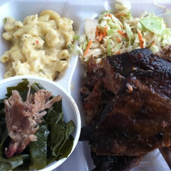 Alamo BBQ - Ribs and pork BBQ, coleslaw, jalapeño mac n cheese, and collard greens - Barbeque Near Me - Richmond, Virginia