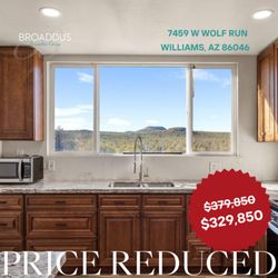 Kelly Broaddus - Broaddus Properties Group - eXp Realty - PRICE REDUCTION - LESS $50K
7459 W Wolf Run,
Williams, AZ 86046