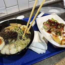 Yuzu ramen and hot maki roll