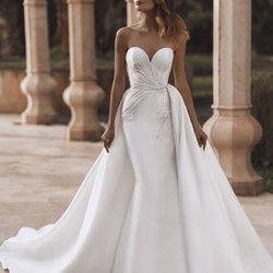 Beaded mermaid wedding dress with wrap Enzoani bridal