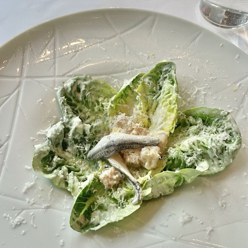 Turner's Cut - Caesar salad ($16 per person + $4 anchovies)-- tiny but mighty-- these 6 leaves were laden with flavor, loved the dressing - Cocktail Bars Near Me - Houston, Texas
