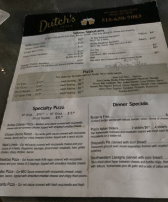 Menu photo 3 Dutch's Place Albany, NY