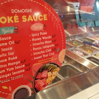 Domoishi - Royal Oak - You can mix the sauces but I usually go with one - Poke Near Me - Houston, Texas Domoishi - Royal Oak - You can mix the sauces but I usually go with one - Poke Near Me - Houston, Texas