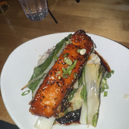 Miso-Citrus Salmon, sub mashed potatoes. Miso-Citrus Salmon, sub mashed potatoes.