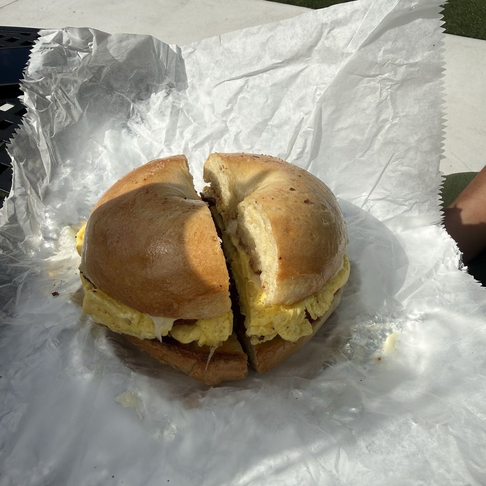Homesick Bagels - Plain Bagel w bacon egg and cheese. - Coffee & Tea Near Me - Tampa, Florida Homesick Bagels - Plain Bagel w bacon egg and cheese. - Coffee & Tea Near Me - Tampa, Florida