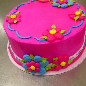 Price Cutter - Airbrushed Hot Pink double layer Cake with Flowers - Grocery Near Me - Waynesville, Missouri