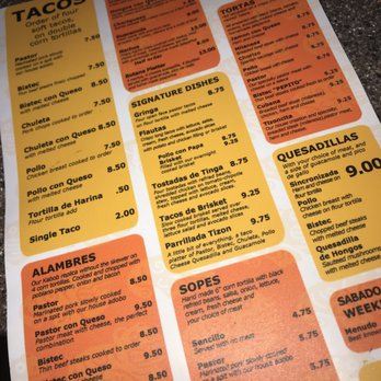 El Tizoncito - Menu - Mexican Near Me - Dallas, Texas