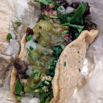 Taqueria Los Laureles - my jam packed asada taco with the mild green salsa 3 - Grocery Near Me - Rolling Meadows, Illinois