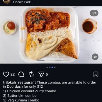 Trilokah - Instagram advertisement - Indian Near Me - Chicago, Illinois