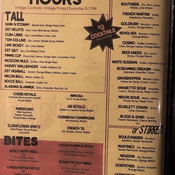 Establishment - Happy hour menu - New American Near Me - Atlanta, Georgia