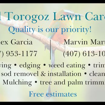 El Torogoz Lawn Care - business card - Lawn Services Near Me El Torogoz Lawn Care - business card - Lawn Services Near Me