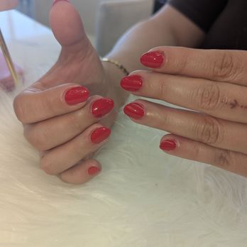 Mindy Nail Bar Anaheim - Gel set for my 40th! Yes, I picked the most obnoxious red possible it's not the lighting - Nail Salons Near Me - Anaheim, California Mindy Nail Bar Anaheim - Gel set for my 40th! Yes, I picked the most obnoxious red possible it's not the lighting - Nail Salons Near Me - Anaheim, California