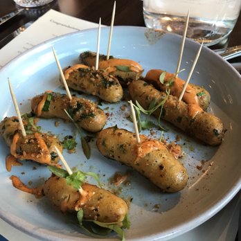 ROOH - Prawn malabar sausage, with chili mayonnaise - Indian Near Me - San Francisco, California ROOH - Prawn malabar sausage, with chili mayonnaise - Indian Near Me - San Francisco, California