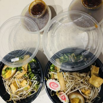 Sakura Ramen - Shoyu in the left and black garlic in the right - Ramen Near Me - Orlando, Florida