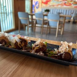 Takkii Ramen - Takoyaki (Deep Fried Octopus Stuffed in Tempura Balls) $11