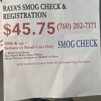 Rayas Smog Check & Registration - Smog Check Stations Near Me - Cathedral City, California Rayas Smog Check & Registration - Smog Check Stations Near Me - Cathedral City, California