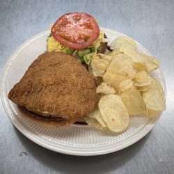 Lagrange Tavern - Breaded chicken sandwich! Comes with lettuce, tomato, and tavern sauce. It's on the every day menu but is on special every thursday