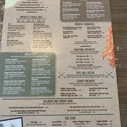 Breakfast menu