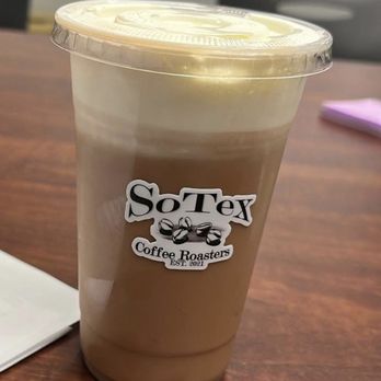 SoTex Coffee - Strawberry Latte with vanilla soft top  (Drove over a hour before taking a pic) - Coffee & Tea Near Me - Kingsville, Texas