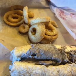 Onion rings and Italian beef Onion rings and Italian beef