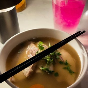 Bone Kettle - Ginger chicken ramen (I think that's what it's called) and their lychee drink - Breakfast & Brunch Near Me - Pasadena, California Bone Kettle - Ginger chicken ramen (I think that's what it's called) and their lychee drink - Breakfast & Brunch Near Me - Pasadena, California