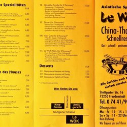 Le Wok - Speisekarte 2019 vorne