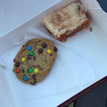 Great American Cookies - pumpkin cheesecake brownie and an m&m cookie - Bakeries Near Me - Rogers, Arkansas Great American Cookies - pumpkin cheesecake brownie and an m&m cookie - Bakeries Near Me - Rogers, Arkansas