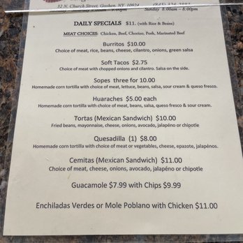 Angelita’s mexican kitchen - Menu - Mexican Near Me - Goshen, New York