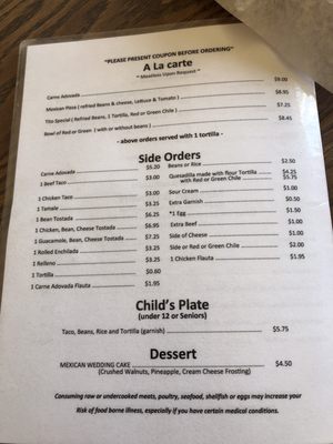 Menu photo 6 Mary & Tito's Albuquerque, NM