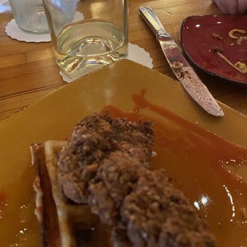 Bourbon & Baker - Chicken and waffle- delish- sweet and spicy - Tapas/Small Plates Near Me - Manhattan, Kansas Bourbon & Baker - Chicken and waffle- delish- sweet and spicy - Tapas/Small Plates Near Me - Manhattan, Kansas