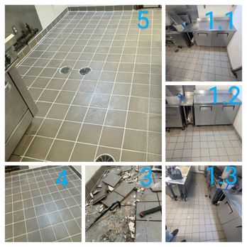 The Grout Medic of Northwest Atlanta - Commercial kitchen floor repair. Tile regrout, tile replacement and water flow repair - Grout Services Near Me The Grout Medic of Northwest Atlanta - Commercial kitchen floor repair. Tile regrout, tile replacement and water flow repair - Grout Services Near Me