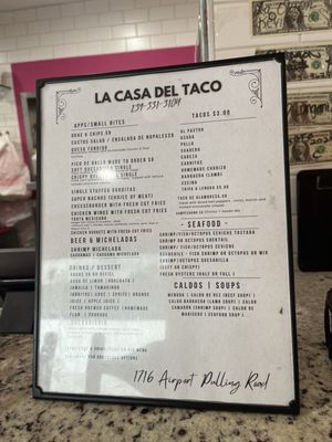 Menu photo 6 La Casa Del Taco Naples, FL