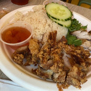 Chick It Out - Combo ("The Roasted" Khao Man Gai Yang, "The Cutlet" Khao Man Gai Tod) - Thai Near Me - New York, New York