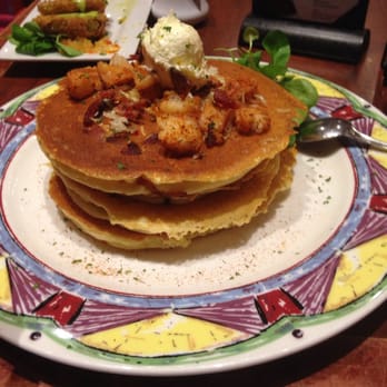 Miss Shirley's Cafe, Roland Park - Amazing!! Who knew shrimp, jalapeno smoked bacon, cheddar in a pancake would be this delicious topped off w a garlic butter. - American Near Me - Baltimore, Maryland