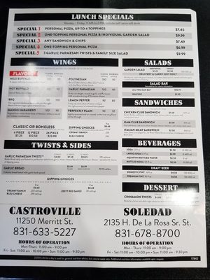 Menu photo 2 Round Table Pizza Soledad, CA