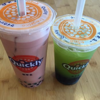 Quickly - Strawberry Milk Tea and Green Apple Tea - Coffee & Tea Near Me - Los Angeles, California Quickly - Strawberry Milk Tea and Green Apple Tea - Coffee & Tea Near Me - Los Angeles, California