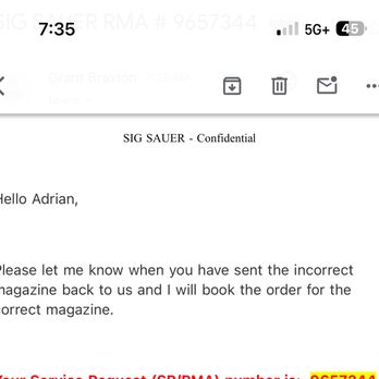 Sig Sauer - Now I have to spend more money to drive to fedex to return on their mistake, Horrible experience , thanks Grant you lost a customer - Guns & Ammo Near Me - Exeter, New Hampshire