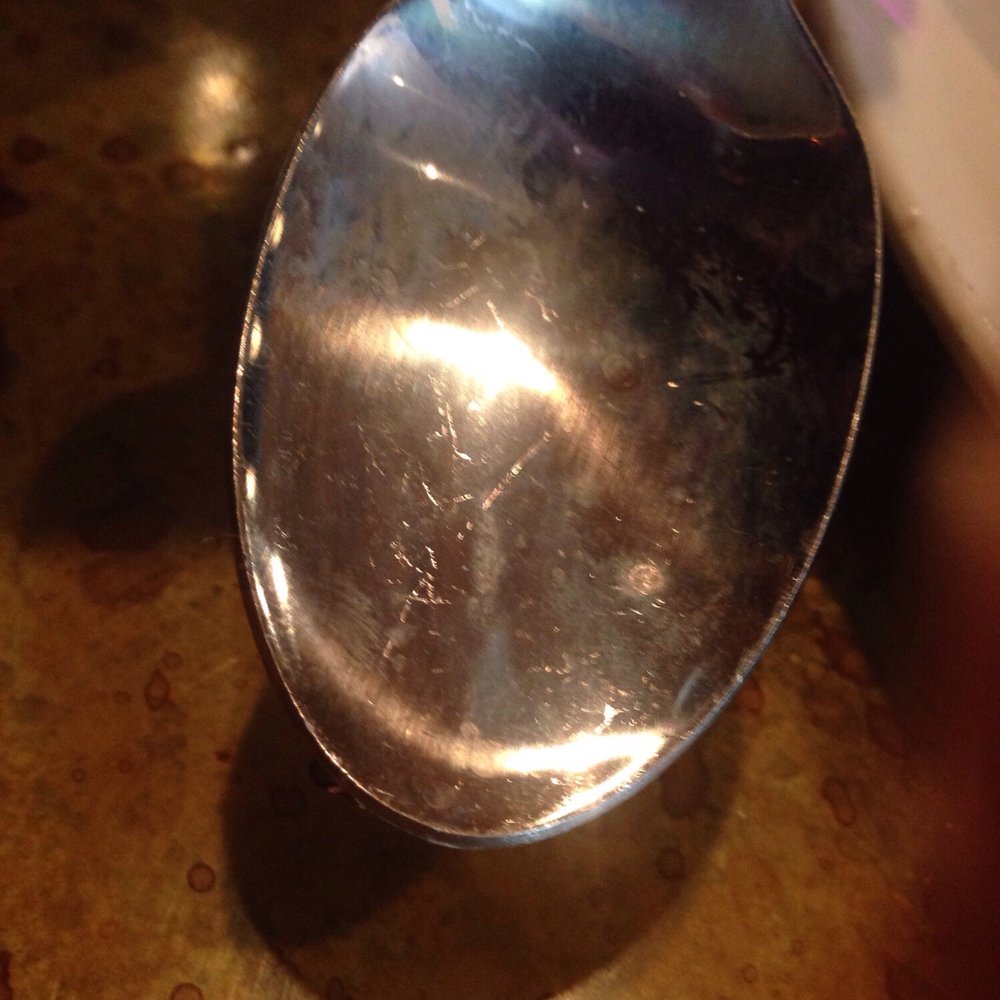 Peppersmash - Well, I like my hummus with clean silverware. Stains and food on the spoon, handle of the knife, and fork. - New American Near Me - Plano, Texas Peppersmash - Well, I like my hummus with clean silverware. Stains and food on the spoon, handle of the knife, and fork. - New American Near Me - Plano, Texas