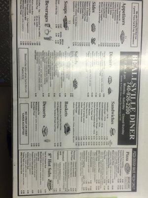 Menu photo 2 Beallsville Diner Beallsville, OH