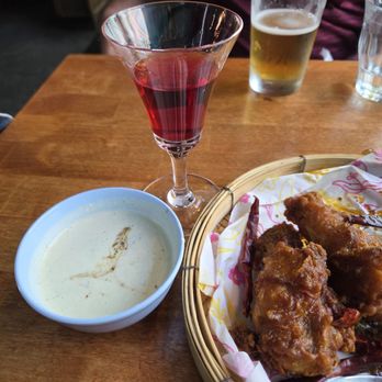 Crispy Gai - Spicy wings, yo dong and ranch sauce, pilsner - Chicken Wings Near Me - Portland, Maine