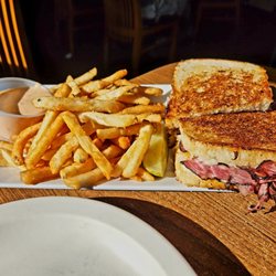 Danny's Pizza - Pastrami Reuben on house made bread, crispy fries.