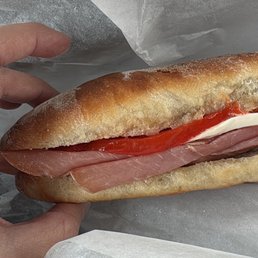 Mozzarella, prosciutto, roasted peppers, balsamic on fresh bread.