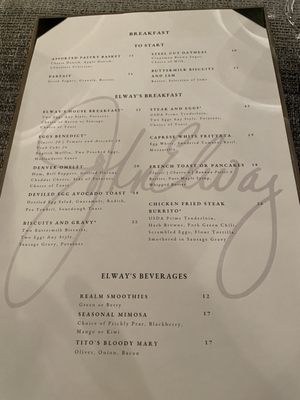 Menu photo 7 ELWAY'S Downtown Denver, CO