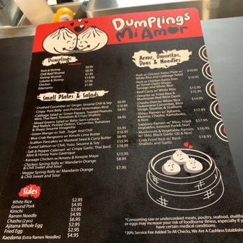 Dumplings Mi Amor - Menu - Dim Sum Near Me - Miami, Florida