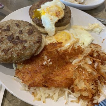 Cafe Topes - The Basic (2 eggs, 2 sausage, hash browns, and toast). - Coffee & Tea Near Me - Carlsbad, California Cafe Topes - The Basic (2 eggs, 2 sausage, hash browns, and toast). - Coffee & Tea Near Me - Carlsbad, California